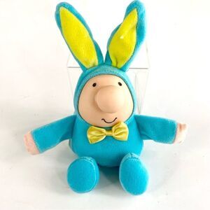 Vintage Ziggy Easter Plush 1988 Blue Yellow Bunny Ears